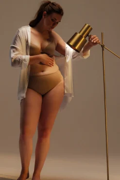 Braguita reductora tejido de tul compresión media visón