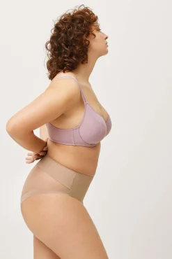 Braguita reductora tejido de tul compresión media visón