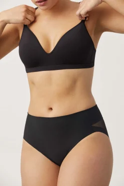 Braguita reductora tejido de tul compresión media negro