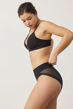 Braguita reductora tejido de tul compresión media negro