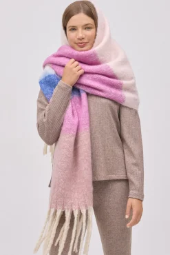 Bufanda rayas rosa
