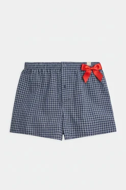 Bóxer de tela abertura algodón estampado cuadros