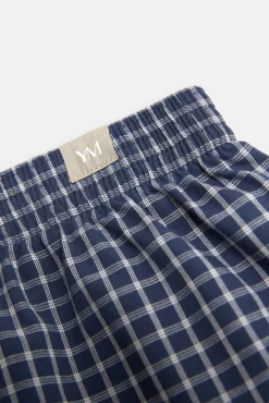 Bóxer de tela abertura algodón estampado cuadros