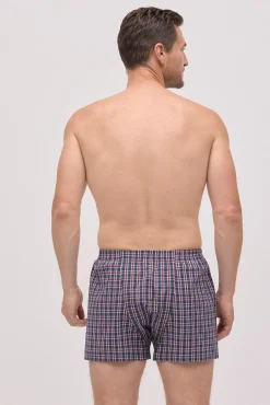 Bóxer de tela abertura algodón estampado cuadros