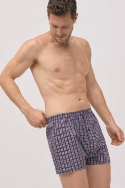 Bóxer de tela abertura algodón estampado cuadros