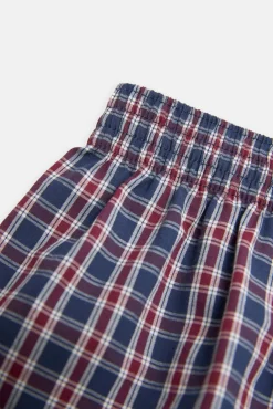 Bóxer de tela abertura algodón estampado cuadros