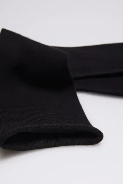 Calcetines bambú cálido sin puño negro