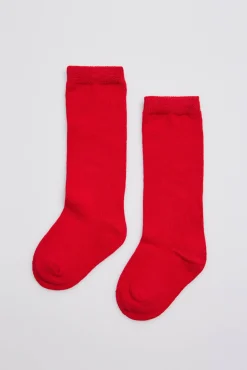 Calcetines bebé largos básicos rojo