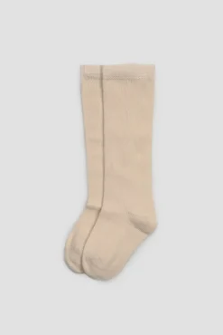 Calcetines bebé largos básicos beige