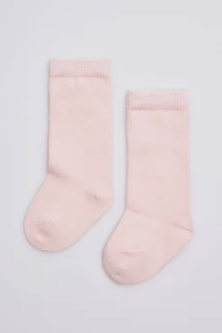 Calcetines bebé largos básicos rosa