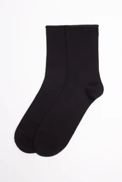 Calcetines básicos sin puño hilo de escocia negro