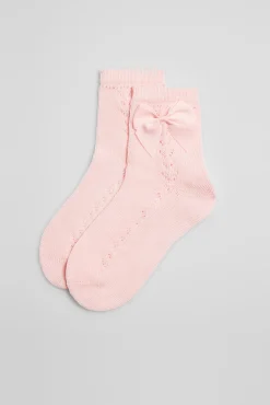 Calcetines calados infantiles rosa