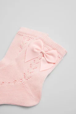 Calcetines calados infantiles rosa