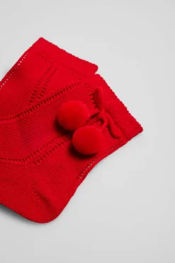 Calcetines calados infantiles rojo