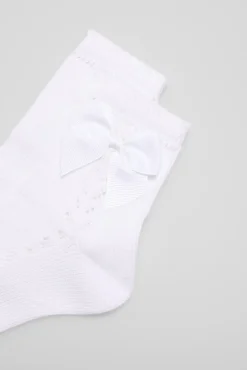 Calcetines calados infantiles blanco