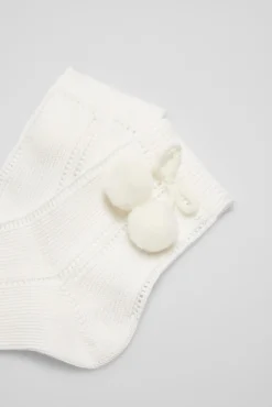 Calcetines calados infantiles marfil