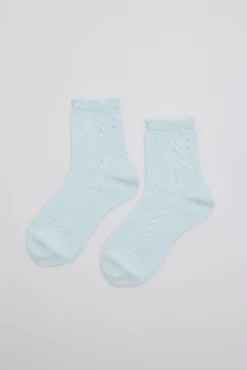 Calcetines calados infantil celeste