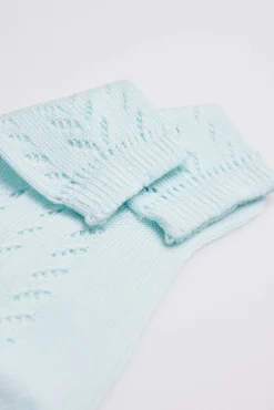 Calcetines calados infantil celeste