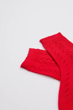 Calcetines calados infantil rojo