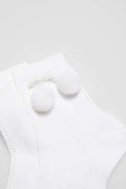 Calcetines calados infantiles blanco