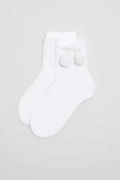 Calcetines calados infantiles blanco