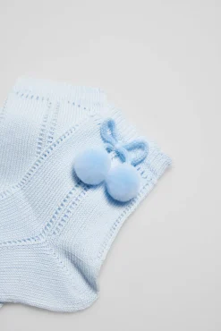 Calcetines calados infantiles celeste