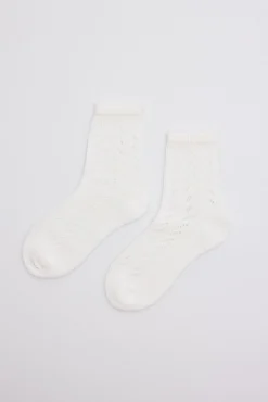 Calcetines calados infantil blanco