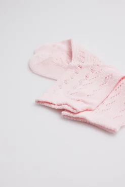Calcetines calados infantil rosa