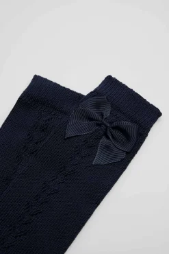 Calcetines calados largos infantiles marino