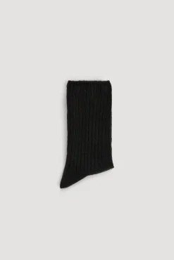 Calcetines de lana sin puño negro