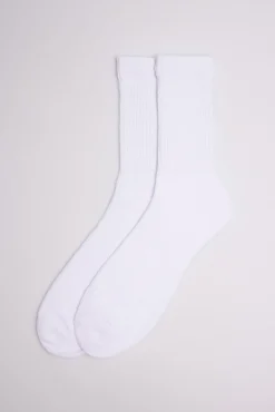 Calcetines deportivos con puño confort blanco