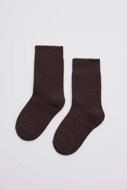 Calcetines infantiles algodón marrón