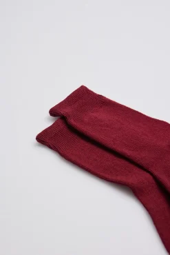 Calcetines infantiles algodón granate