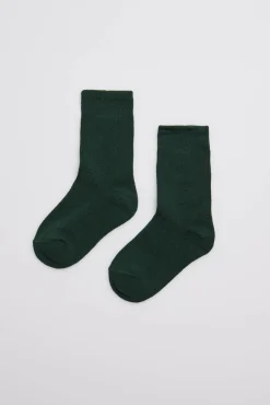 Calcetines infantiles algodón verde botella