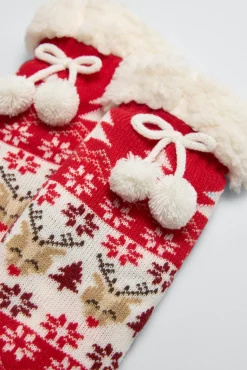 Calcetines infantiles borreguito antideslizantes Navidad