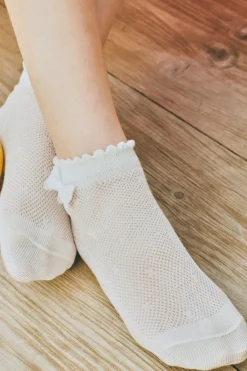 Calcetines infantiles de ceremonia con lazo blancos