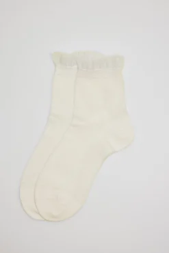 Calcetines infantiles de ceremonia puño con detalles marfil