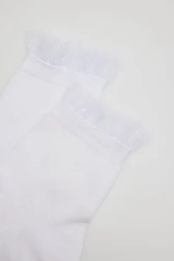 Calcetines infantiles de ceremonia puño con detalles blanco