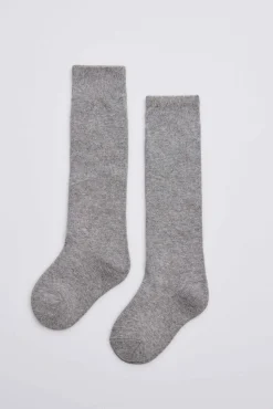Calcetines infantiles largos algodón gris