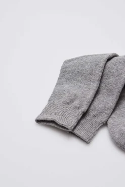 Calcetines infantiles largos algodón gris
