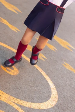 Calcetines infantiles largos algodón granate