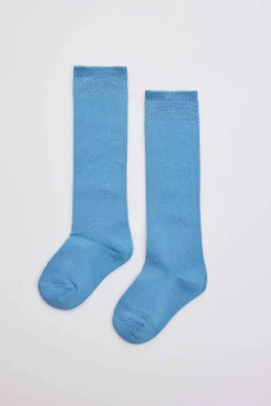 Calcetines infantiles largos algodón azul
