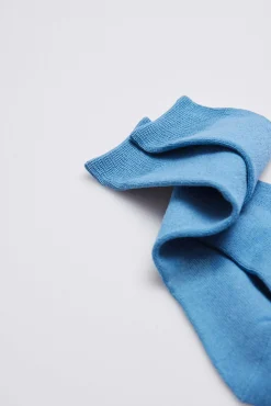 Calcetines infantiles largos algodón azul