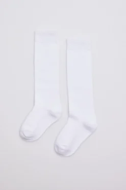 Calcetines infantiles largos algodón blanco