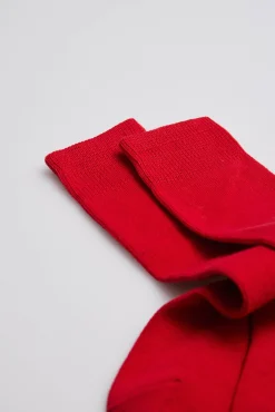 Calcetines infantiles largos algodón rojo
