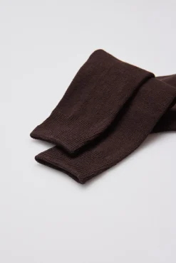 Calcetines infantiles largos algodón marrón