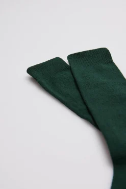 Calcetines infantiles largos algodón verde botella