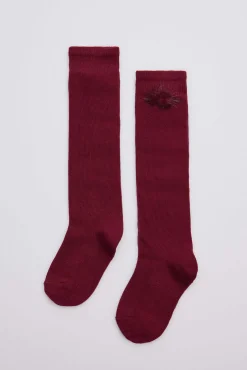 Calcetines largos granate