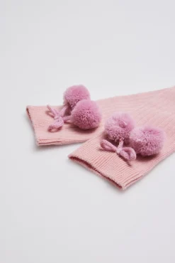 Calcetines largos pompones pastel