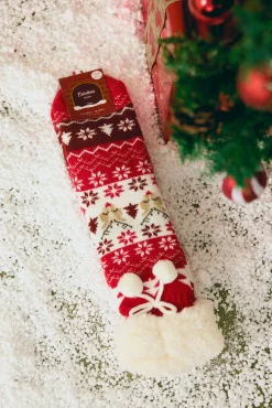 Calcetines mujer borreguito antideslizantes Navidad